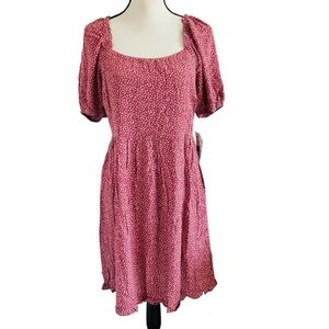 Rewind Mauve Ditzy Patterned Midi Dress